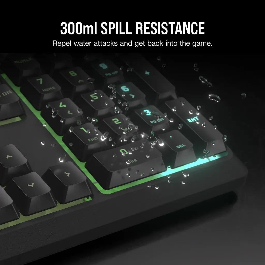 Corsair K55 Core Gaming Keyboard; Backlit Zoned RGB LED; Rubberdome - image 3
