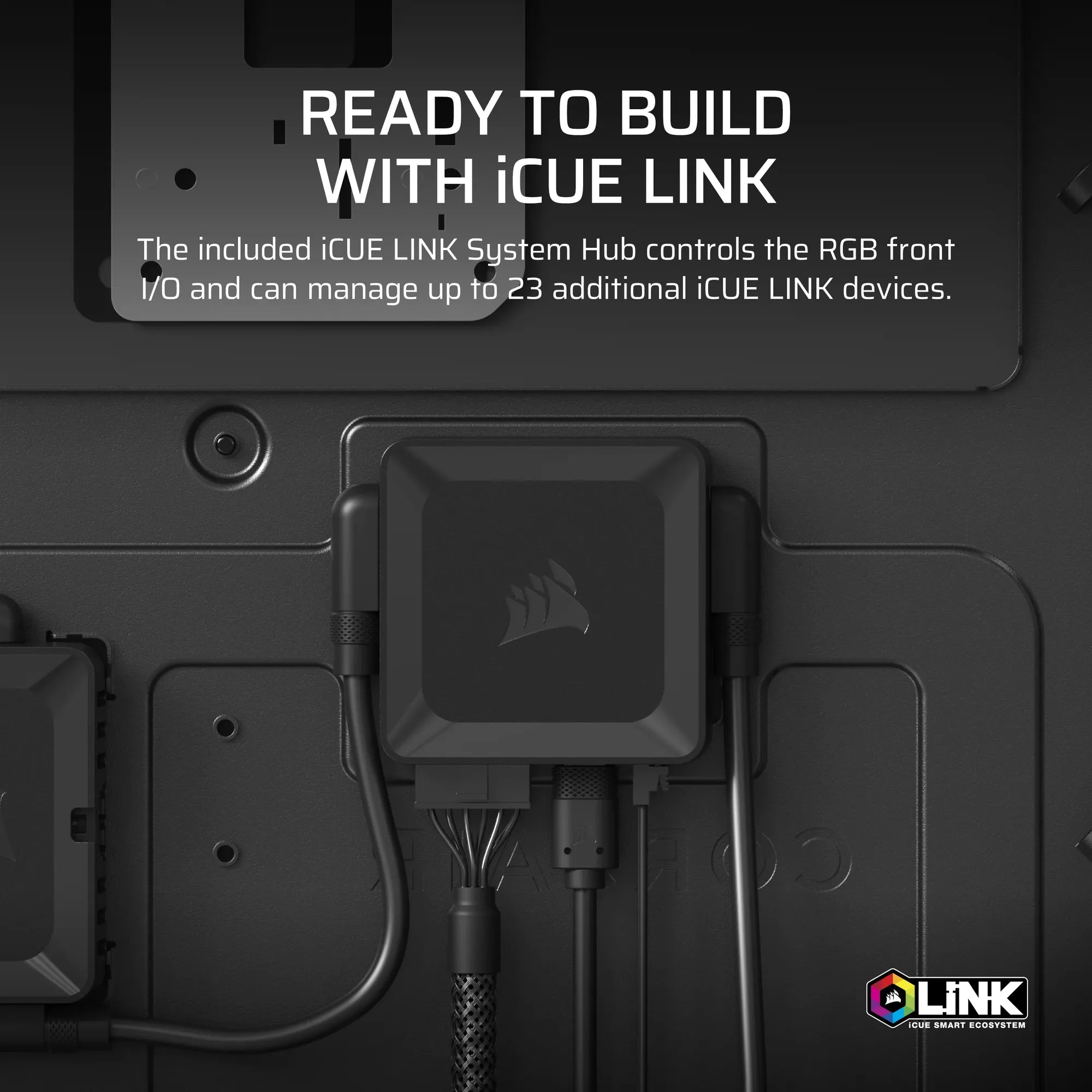 iCUE LINK 9000D AIRFLOW Tempered Glass Super-Tower; Supports  18x 120mm fans - Black - image 3