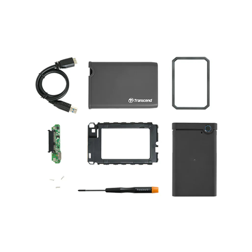 Transcend TS0GSJ25CK3, HDD/SSD enclosure, 2.5", Serial ATA III, USB connectivity, Green