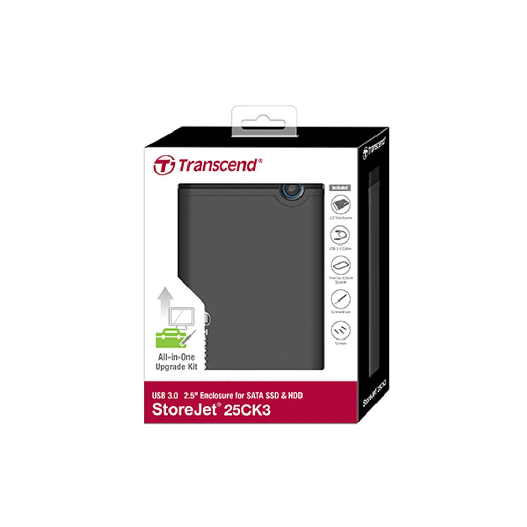 Transcend TS0GSJ25CK3, HDD/SSD enclosure, 2.5", Serial ATA III, USB connectivity, Green