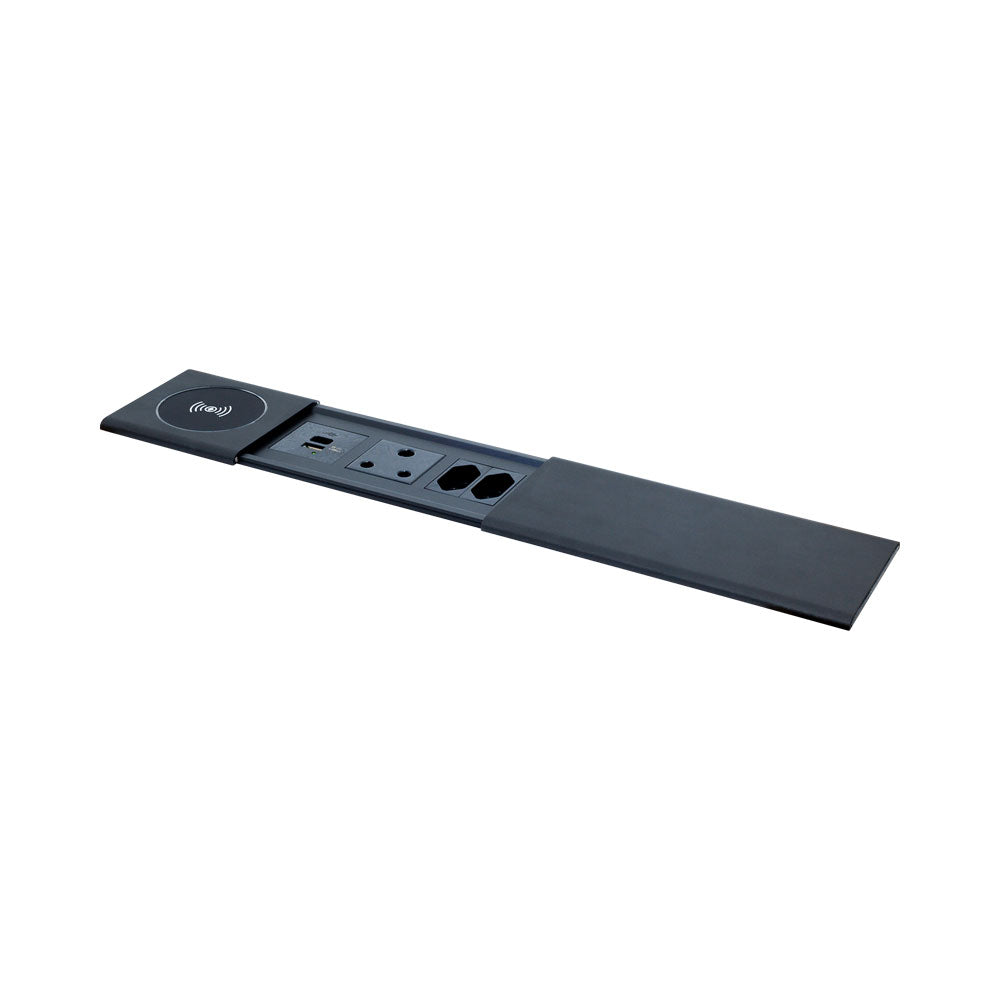 MODERN SLIDING IN DESK UNIT WITH WIRELESS CHARGING