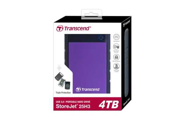 TRANSCEND STOREJET 2.5'' 4TB 25H3 USB 3.1 RUGGED HDD - PURPLE - image 5