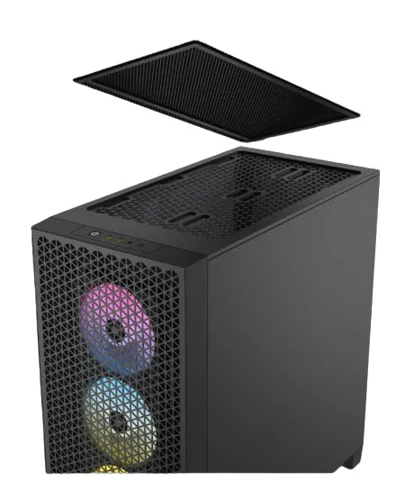 3000D RGB AIRFLOW Black Mid-Tower PC Case; 2x 3.5'' |  2x 2.5'' Drive Bays; Up to 360mm Radiator compatible; 3x 120mm fan incl - image 5