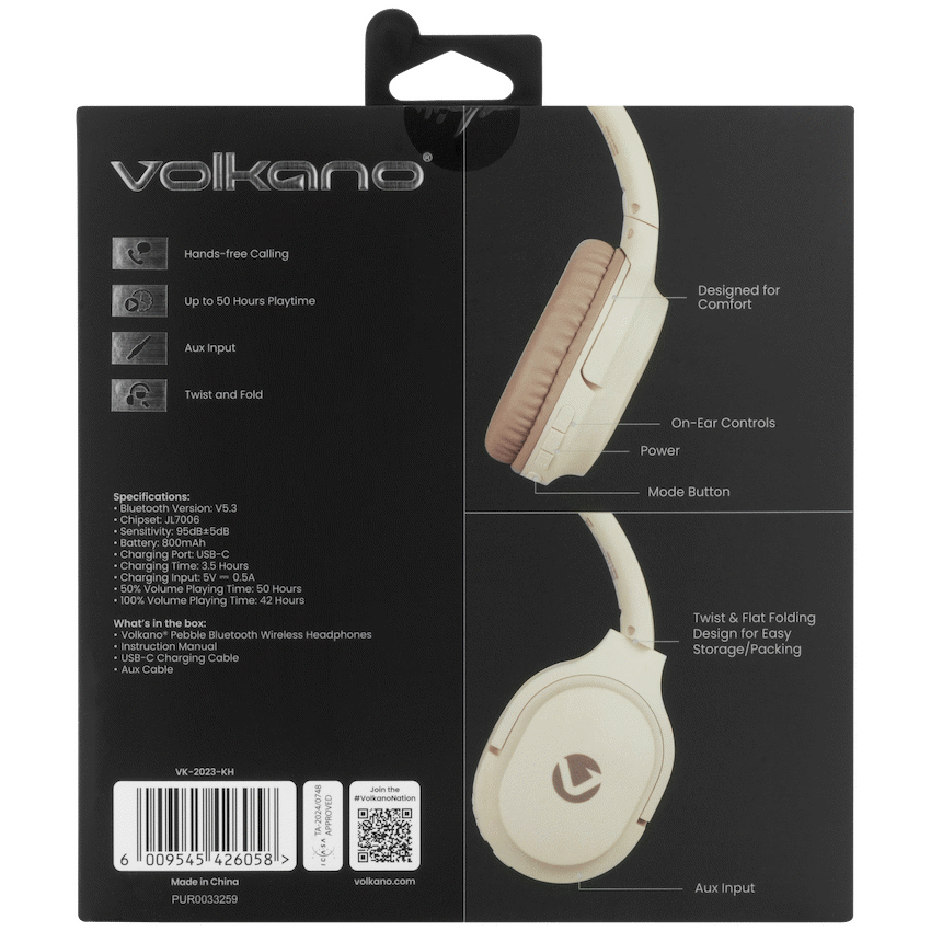 Volkano Pebble Series Bluetooth Headphones - Khaki - image 34