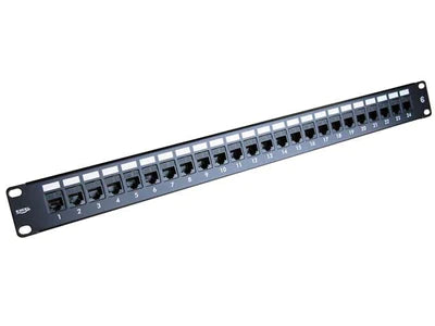 CAT 5E 24PORT PATCH PANEL BLACK+KEYSTONE