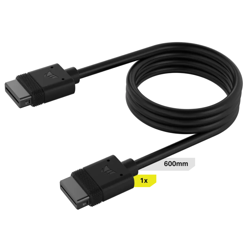 Corsair iCUE LINK Cable; 1x 600mm with Straight connectors; Black - image 2