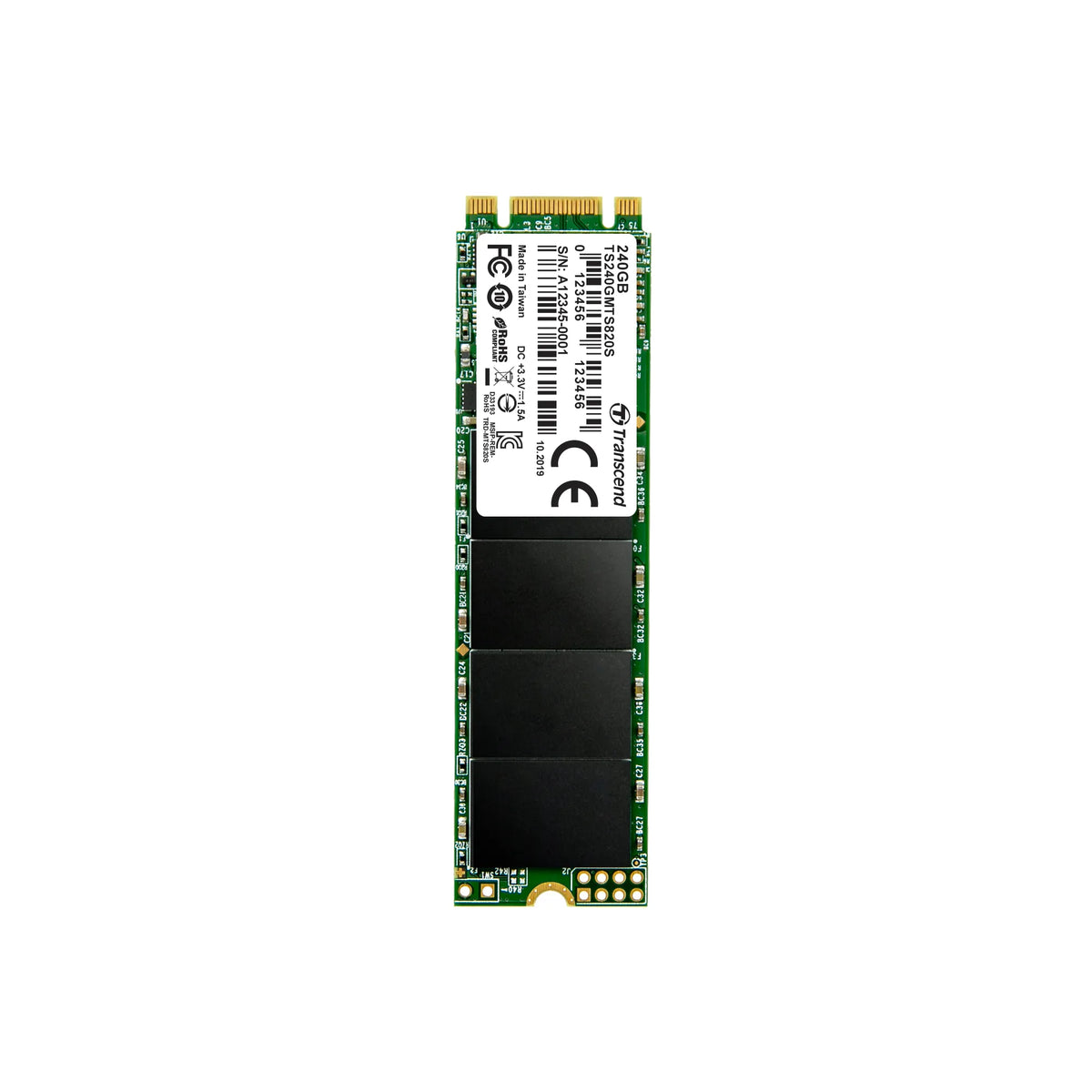 TRANSCEND 240GB MTS820 SATA3 M.2 2280 SSD - TLC - CACHELESS - image 2