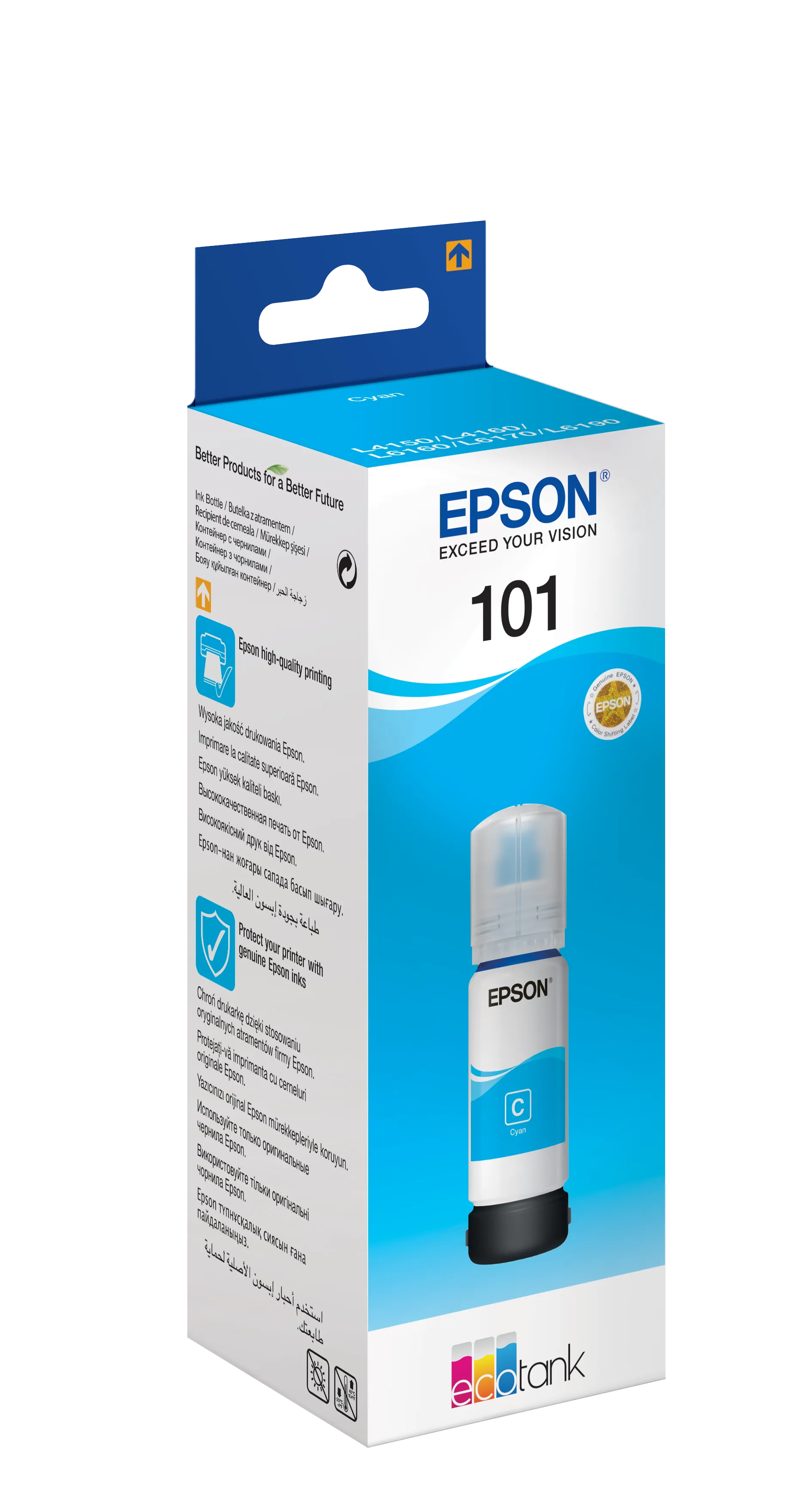 Epson 101 Ecotank Cyan ink bottle (70ml). 6000 pages @ 5% coverage. - image 3