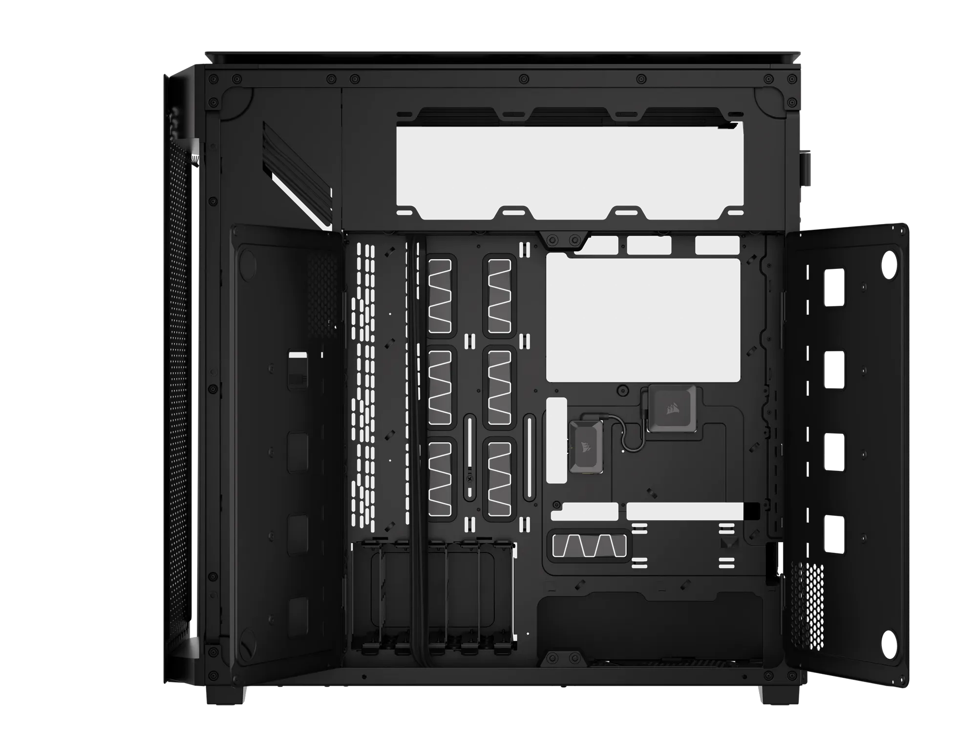 iCUE LINK 9000D AIRFLOW Tempered Glass Super-Tower; Supports  18x 120mm fans - Black - image 5