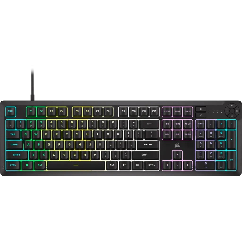 Corsair K55 Core Gaming Keyboard; Backlit Zoned RGB LED; Rubberdome - image 4