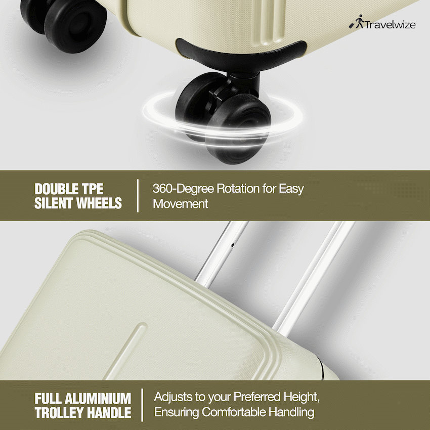 Travelwize Clipper PP 65cm 4-Wheel Spinner Luggage Beige - image 3