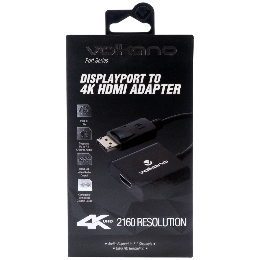Volkano Port Series DisplayPort to 4K HDMI Converter 10cm - Black - image 3