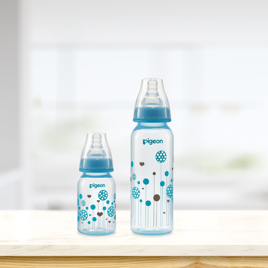 PIGEON FLEXIBLE BOTTLE STD NECK BLUE 240ML