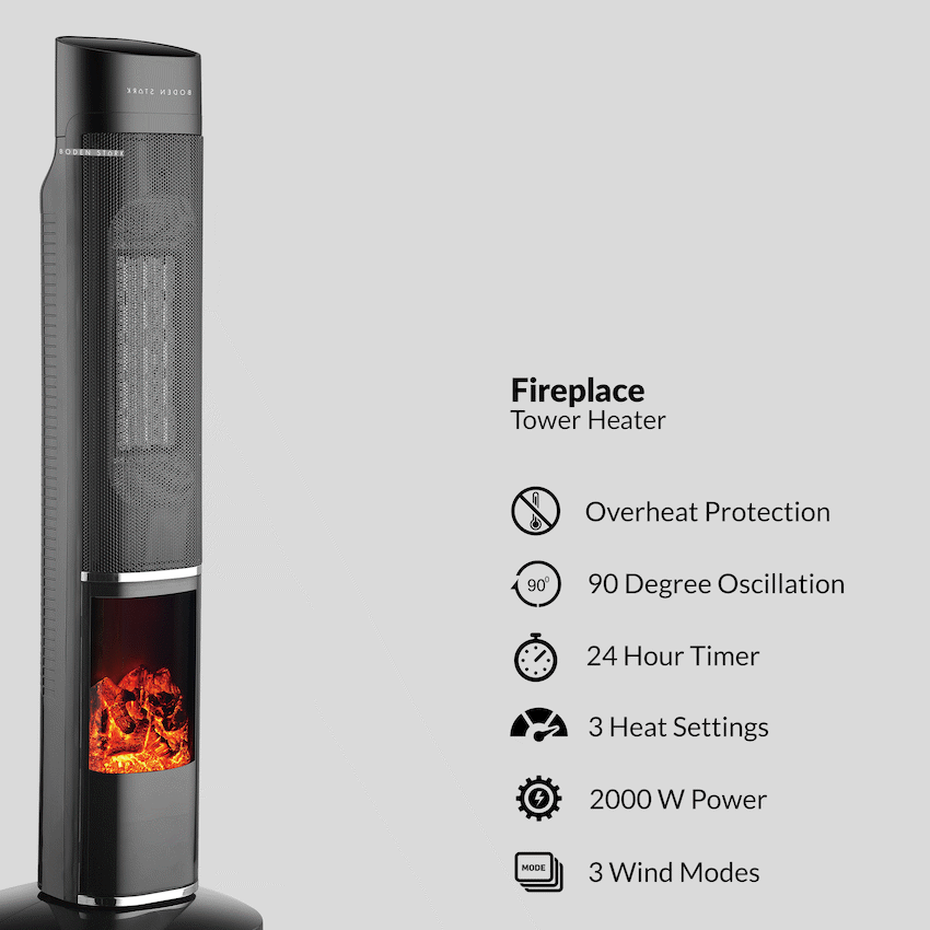 Boden Stark Fireplace Tower Heater - image 3