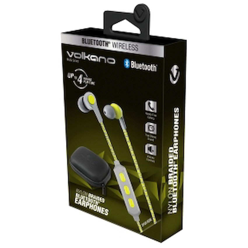 Volkano Moda - Nylon Bluetooth Earphones with Carry Case - YL - image 3