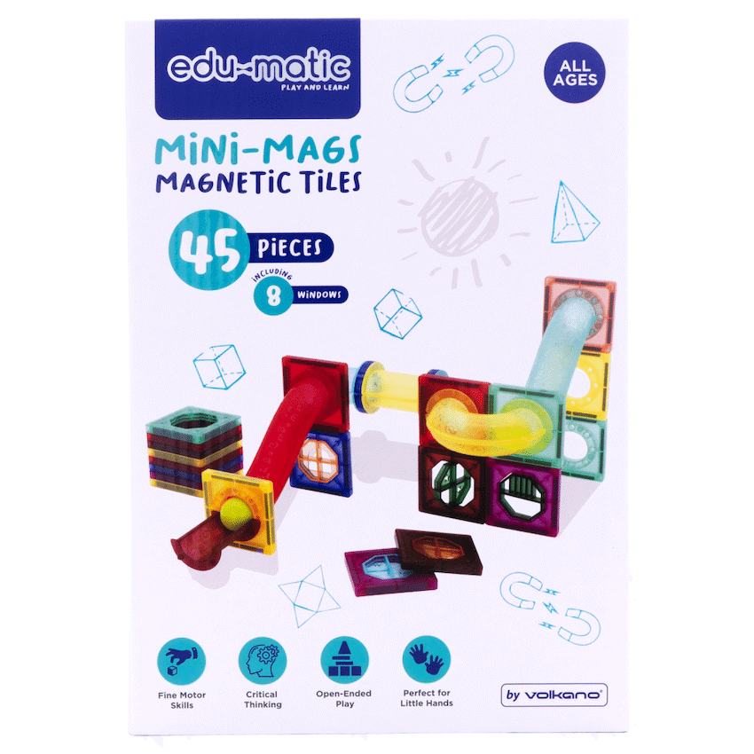 45 Magnetic Tiles and Marble Run Parts - image 3