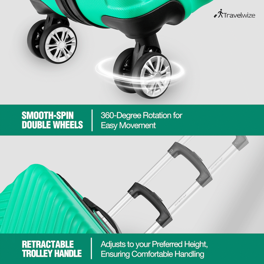 Travelwize Astra ABS 55cm 4-Wheel Spinner Luggage - Jade - image 3