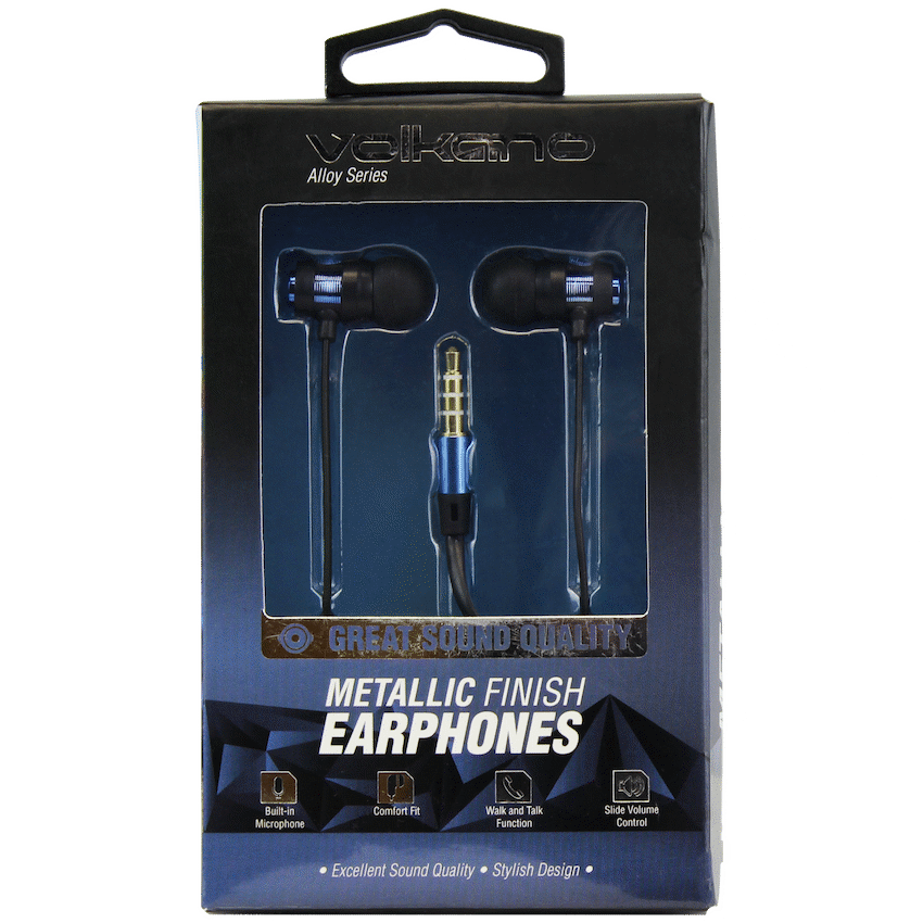 Volkano Alloy Series Metal Earphone - Blue - image 3