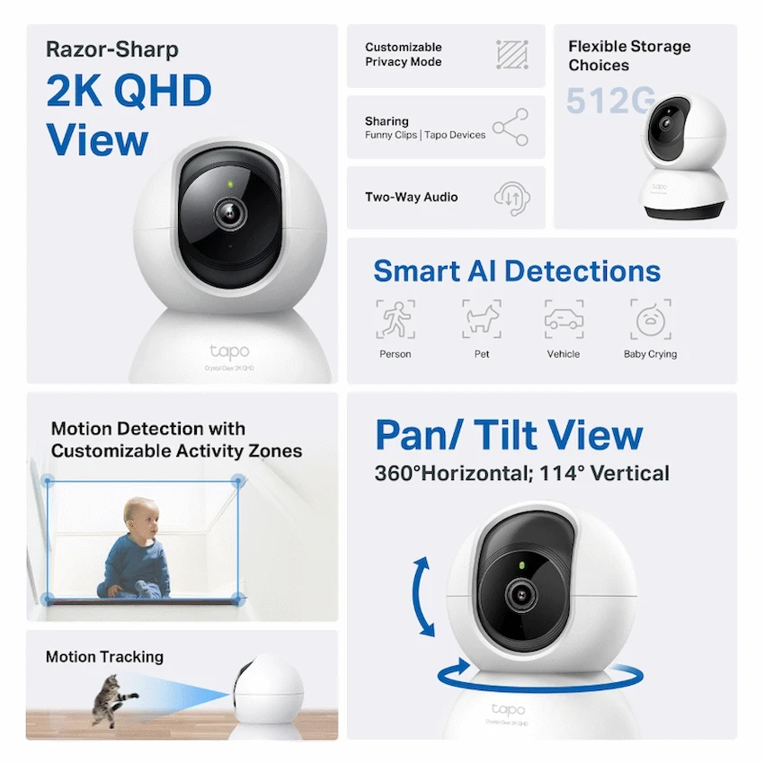 TP-Link Tapo Pan/Tilt AI Home Security Wi-Fi Camera - image 3