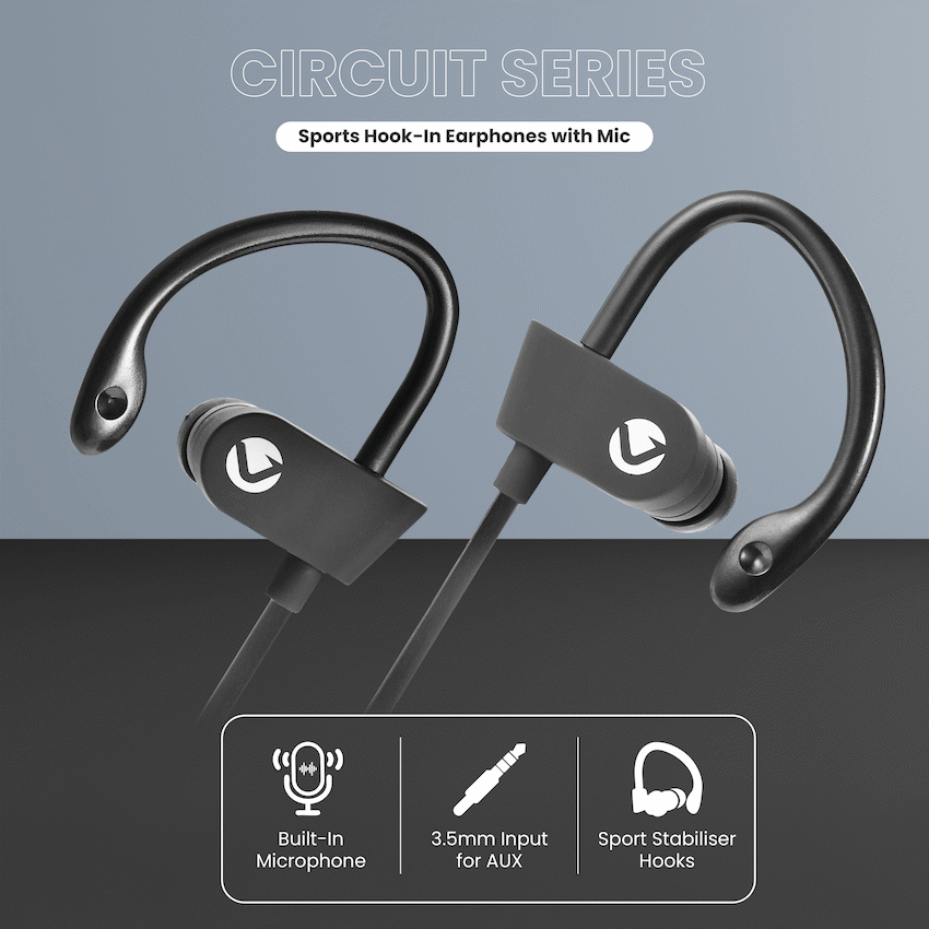 Volkano Circuit Series Sports Hook-In Earphones with Mic - image 3