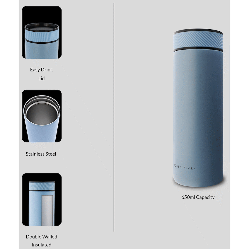 Boden Stark 650ml Double-Walled Flask - Blue - image 3