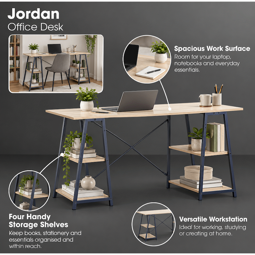Everfurn Jordan Office Desk with 4 Shelves - image 3