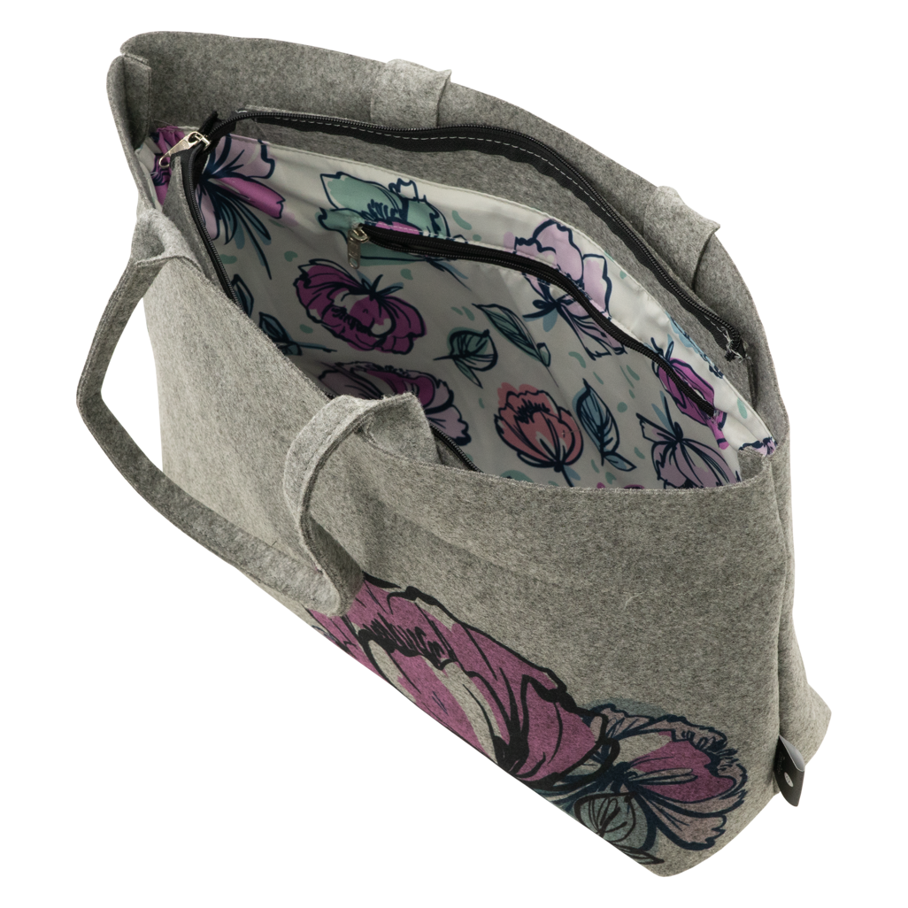 Totes Babe Peony Diaper Tote - Grey