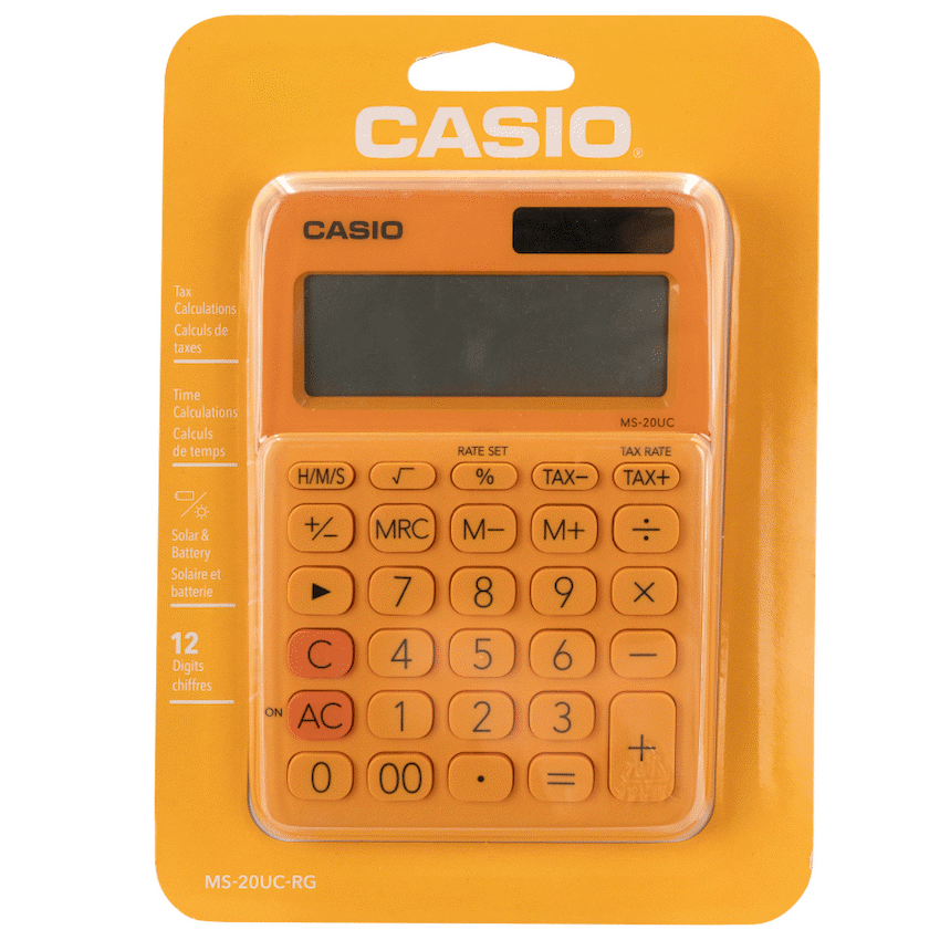 Casio MS-20UC - Desktop Calculator 12-Digit - Orange - image 3