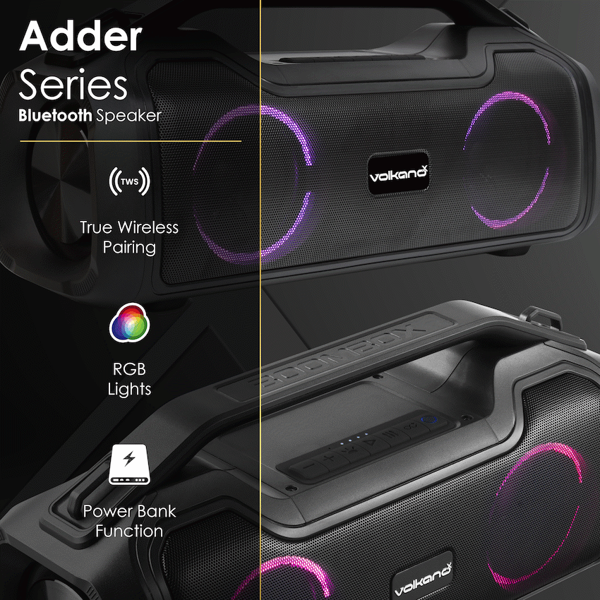 VolkanoX Adder Series Bluetooth Speaker - Black - image 3