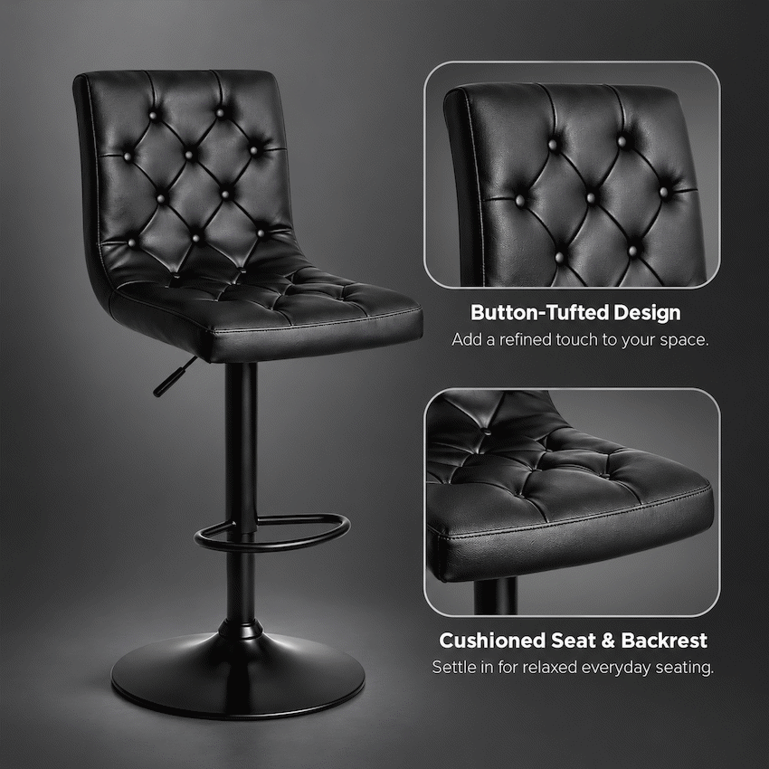 Everfurn Bayer Large Barstool Black - image 3