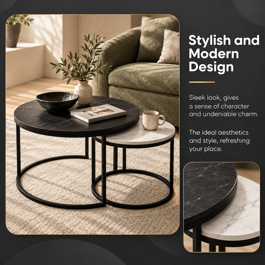 Everfurn Nile Nesting Coffee Table - Ying Yang - image 3