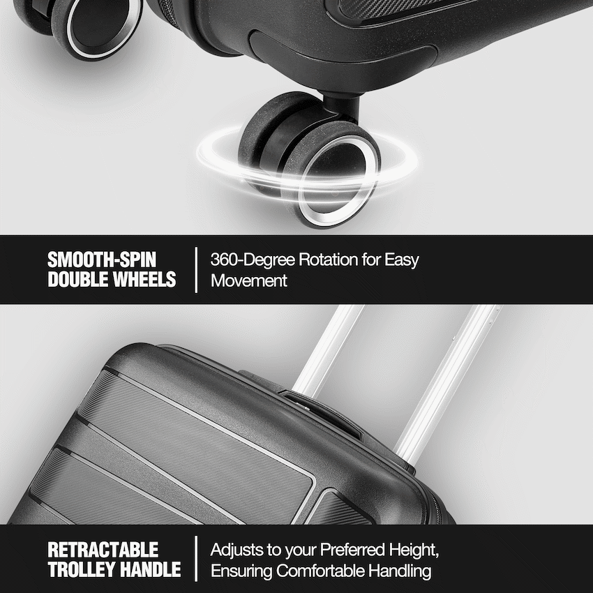 Travelwize Tourer PP 55cm 4-wheel Spinner Luggage Black - image 3