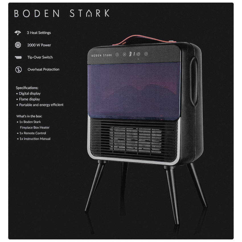 Boden Stark Fireplace Box Heater - image 3