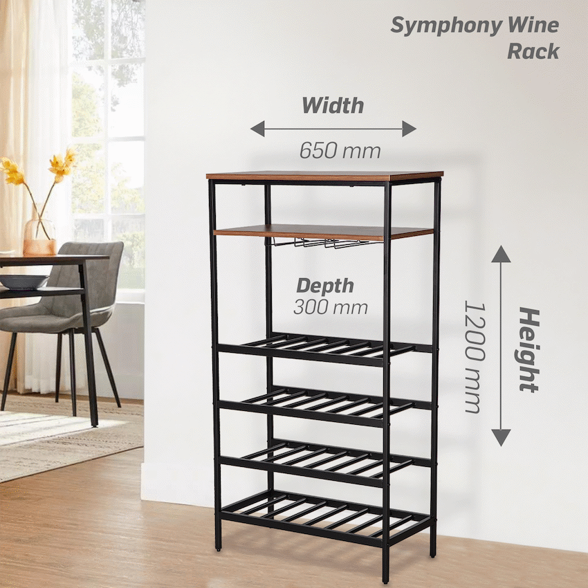 Everfurn Symphony Wine Rack - Steel Frame - Adjustable Feet - image 3