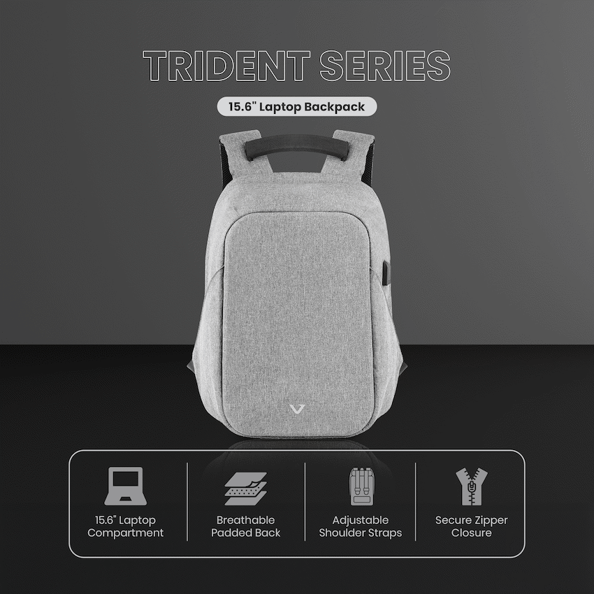 Volkano Trident 15.6" Laptop Backpack - Grey - image 3