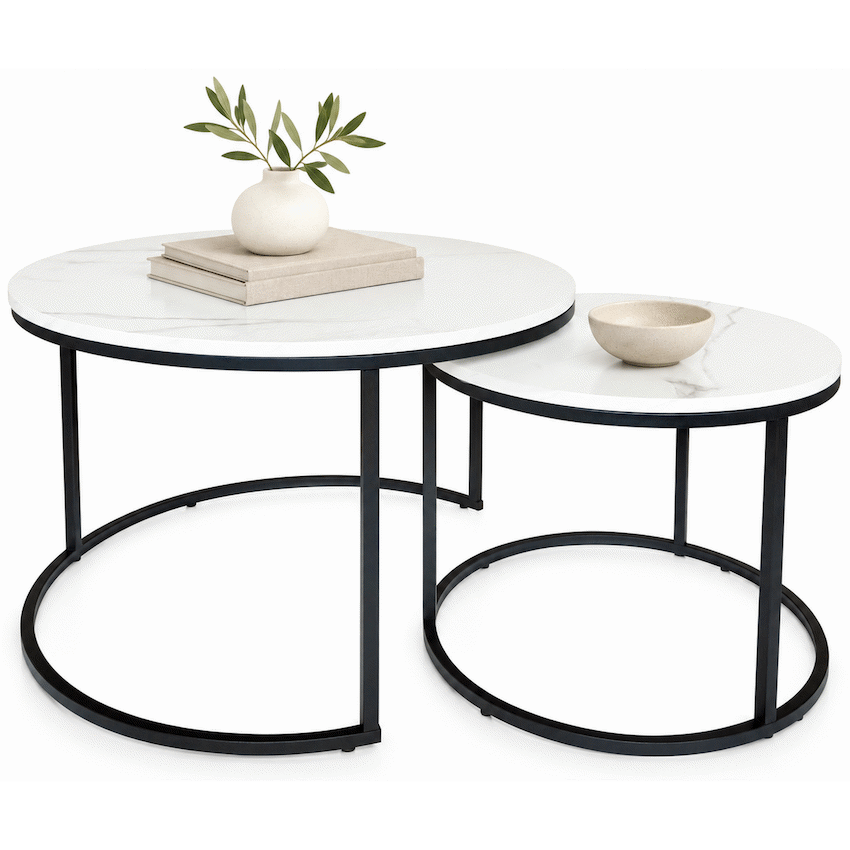 Everfurn Nile Nesting Coffee Table - Marble White - image 3