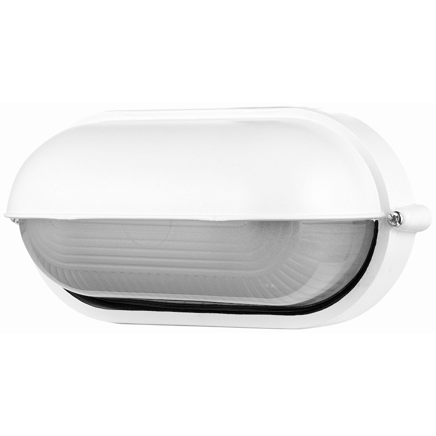 Ellies Arc Series - Large AC Oval Bulkhead - Aluminium + Glass - E27 Base -WT - image 3