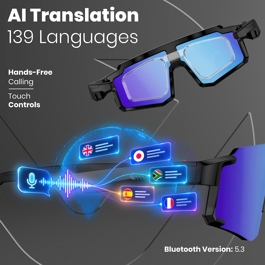 Volkano Hey Cyan Sports - AI Smart Glasses - Black - image 3
