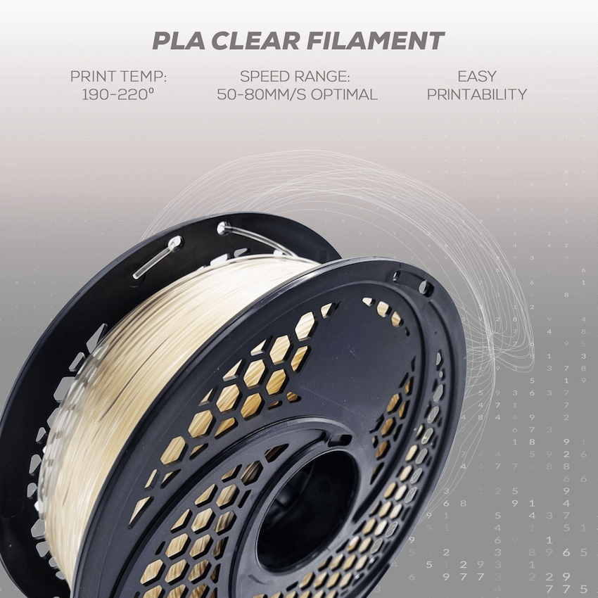 PLA Filament - Clear - 1kg, 1.75mm - image 3