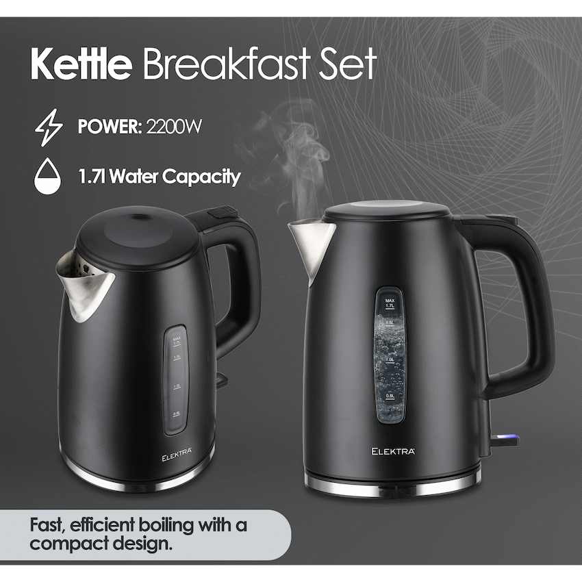 Elektra Kettle, Toaster and Blender Breakfast Set - Black - image 3