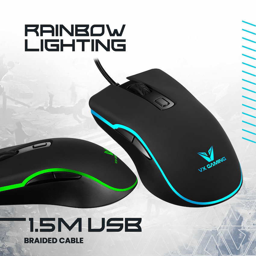 VX Gaming Hypnos Series Gaming Mouse with Rainbow Lighting - image 3