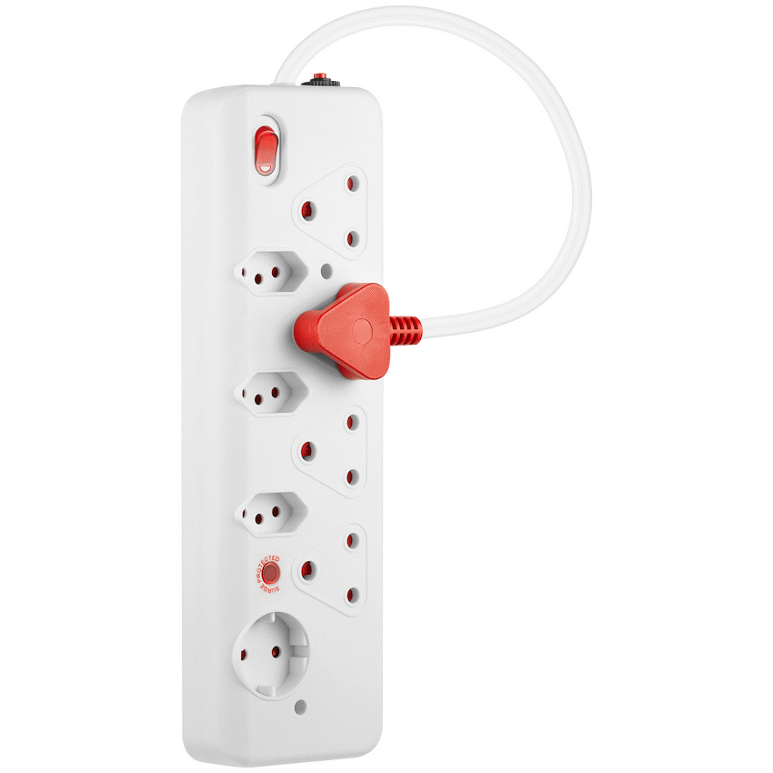 Nexon 8 Way  Medium Surge Multiplug 0.5M - White - image 3