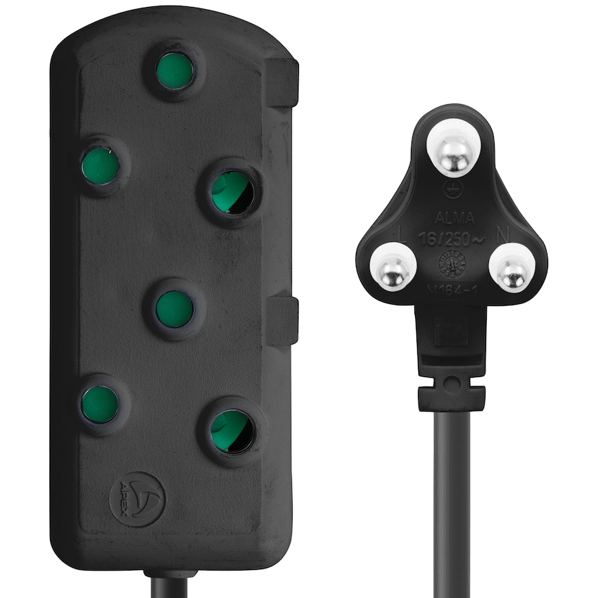 SWITCHED Heavy DUTY Side By Side(SBS) EXTENSION LEADS 3M - BK - image 3