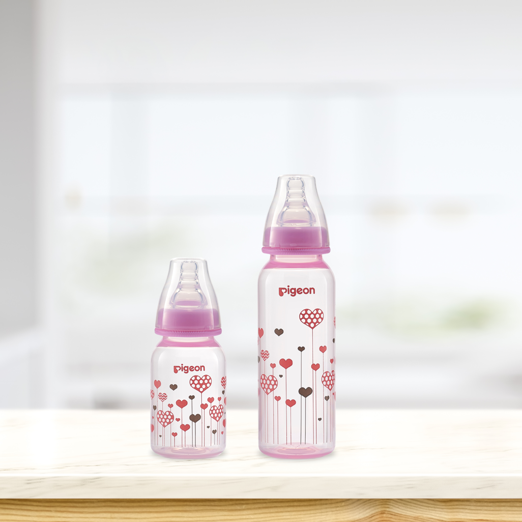 PIGEON FLEXIBLE BOTTLE STD NECK PINK 240ML