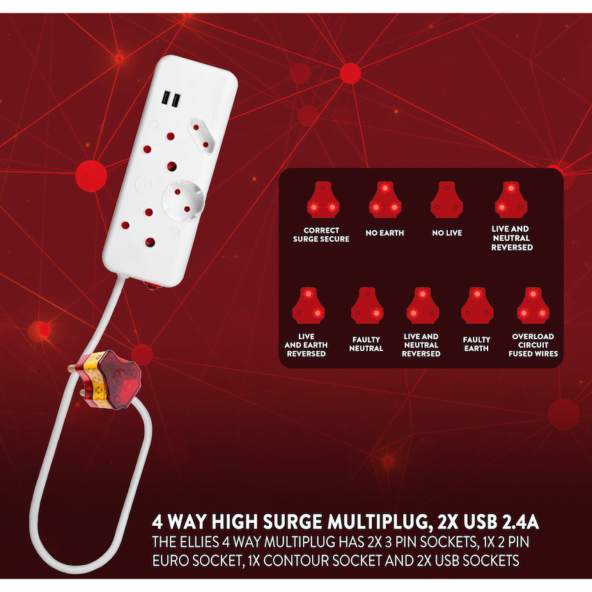 Ellies 4-Way High Surge Multiplug - image 3