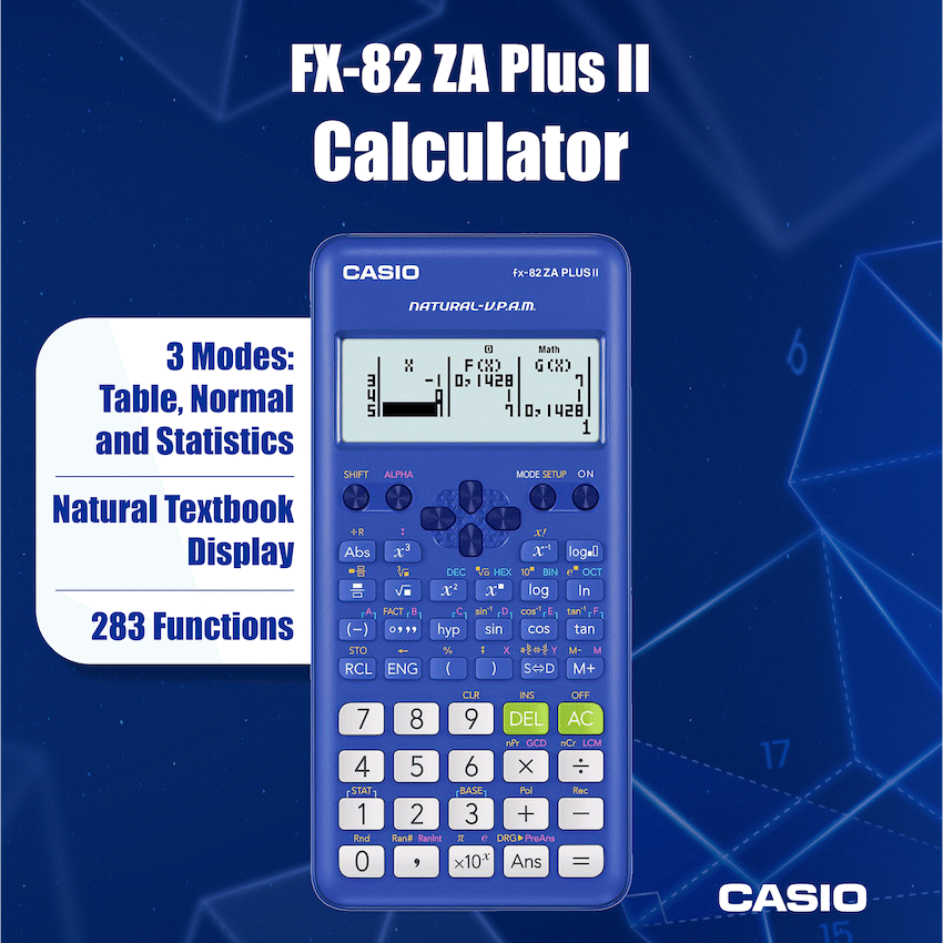 Casio FX-82 ZA Plus II Calculator - Blue - image 3