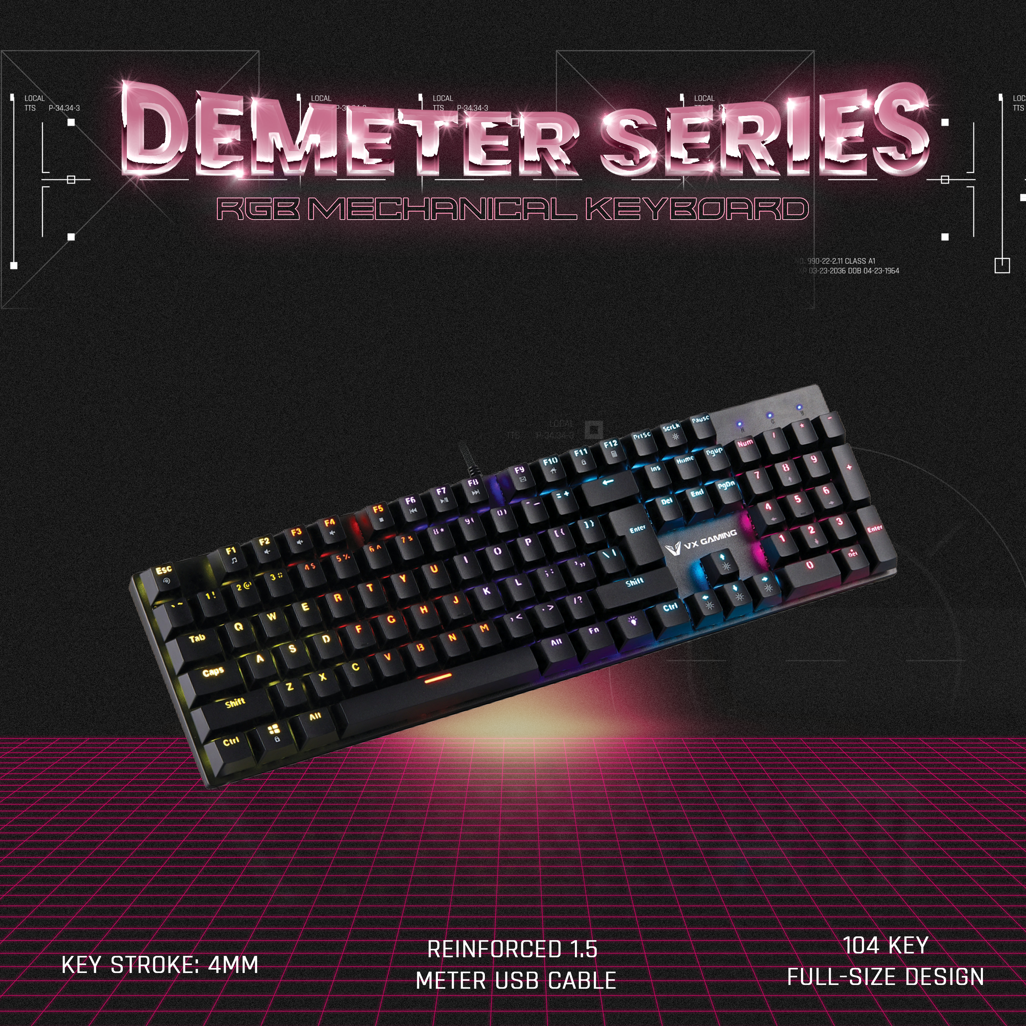 VX Demeter Series Mechanical Keyboard with Full RGB Lighting