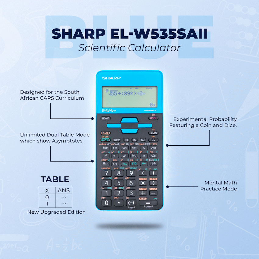 Sharp EL-W535SAII Blue Scientific Calculator - image 3