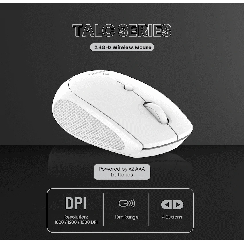 Volkano Talc Wireless Mouse - White - image 3