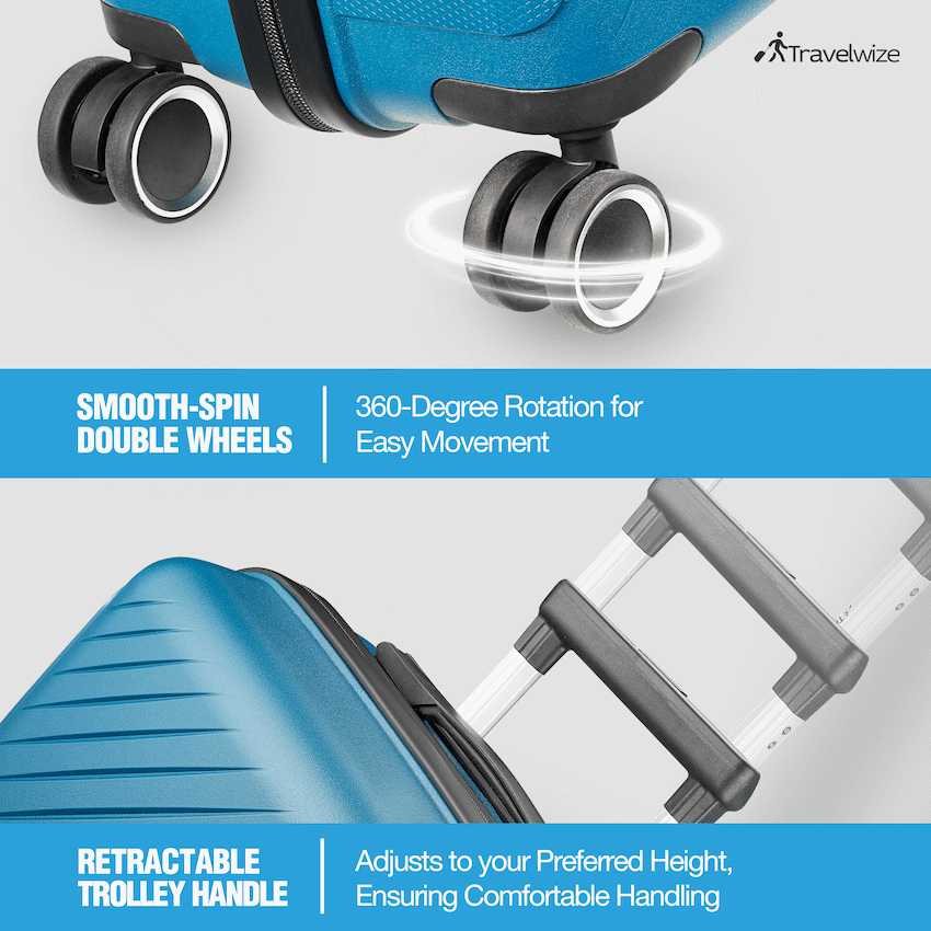 Travelwize Paros PP 4-Wheel Spinner 65cm Luggage - Teal - image 3